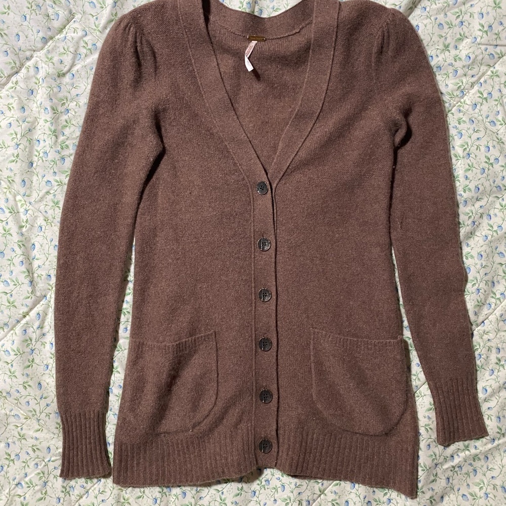 Brown 100% Cashmere Women's Cardigan